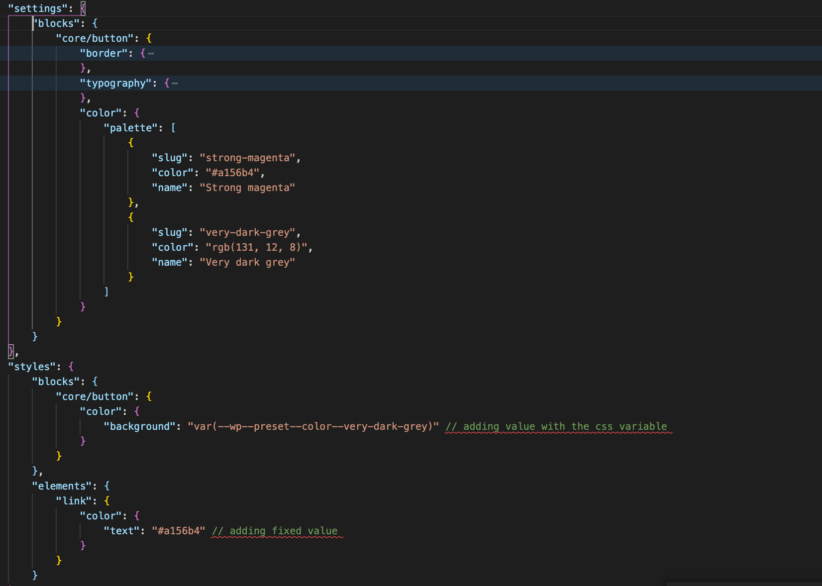 Jak pracować z plikiem theme.json
