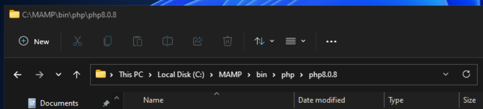 New PHP directory in MAMP app